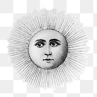 Celestial sun png with man's face on transparent background. Remixed by rawpixel.