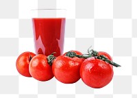 Fresh tomato juice png, transparent background