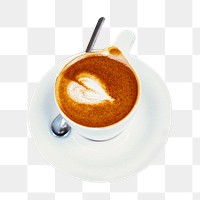 PNG Coffee latte, collage element, transparent background