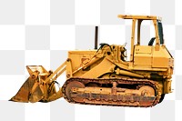 Construction tractor png, transparent background