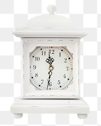 White clock png, isolated object, transparent background