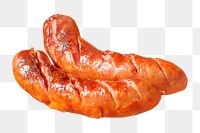 Grilled sausage png collage element, transparent background