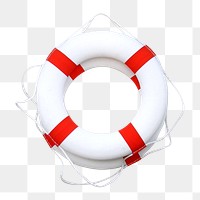 Png lifebouy safety ring, isolated object, transparent background