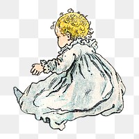 Vintage toddler png child illustration by Shober & Carqueville Lith. Co on transparent background. Remixed by rawpixel.