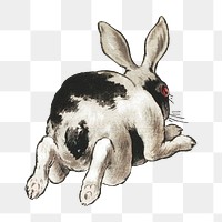 Rabbit png, vintage animal illustration, transparent background. Remixed by rawpixel.