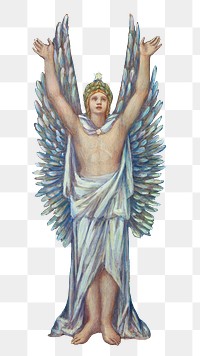 Male angel png, vintage religious illustration on transparent background. Remixed by rawpixel.