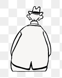 Man cartoon png rear view, transparent background. Remixed by rawpixel. 