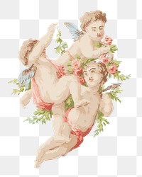 Vintage cherubs png fantasy, transparent background. Remixed by rawpixel. 