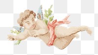 Vintage cherub png fantasy, transparent background. Remixed by rawpixel. 