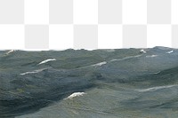 Vintage ocean wave png border, transparent background. Remixed by rawpixel. 