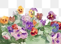 PNG Spring flower border, vintage illustrationViolets by Maria Wiik, transparent background. Remixed by rawpixel.