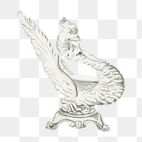 Winged dragon statue png, vintage illustration by Perkins Harnly and Nicholas Zupa, transparent background. Remixed by rawpixel.