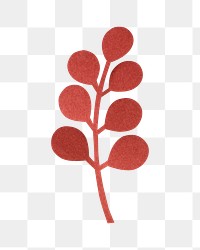 Red leaf png sticker, transparent background