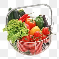 Vegetable basket png fresh food, transparent background