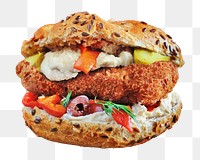 Chef fusion burger png, transparent background