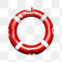 Png lifebuoy safety ring, isolated collage element, transparent background