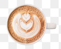 Latte art png, transparent background