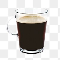 Coffee glass png collage element on transparent background