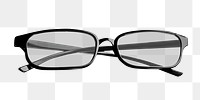 Black eyeglasses png, isolated object, transparent background