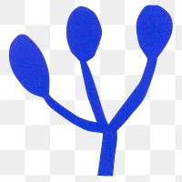 Blue plant png doodle, collage element, transparent background