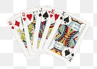 PNG Royal poker cards  transparent background. Remixed by rawpixel.