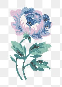 PNG Vintage purple flower illustration transparent background. Remixed by rawpixel.