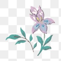 PNG Vintage flower illustration transparent background. Remixed by rawpixel.