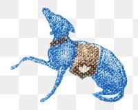 PNG Blue dog illustration transparent background. Remixed by rawpixel.