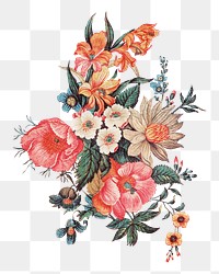 PNG Vintage flower illustration transparent background. Remixed by rawpixel.