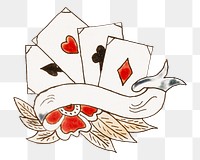 PNG Poker cards  transparent background. Remixed by rawpixel.