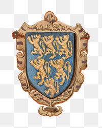 PNG Medieval coat of arm, illustration by Rev. James Bulwer, transparent background.  Remixed by rawpixel. 