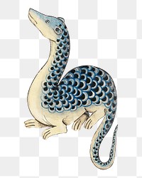 PNG Scaled otter, vintage mythical creature illustration, transparent background.  Remixed by rawpixel. 