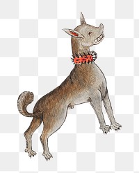 PNG Dog, vintage mythical creature illustration, transparent background.  Remixed by rawpixel. 