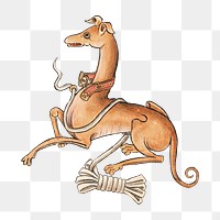 PNG Dog, vintage mythical creature illustration, transparent background.  Remixed by rawpixel. 