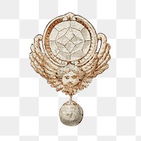 PNG Cherub brooch, vintage object illustration, transparent background.  Remixed by rawpixel. 