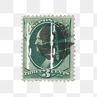 PNG Vintage postal stamp, transparent background.  Remixed by rawpixel. 