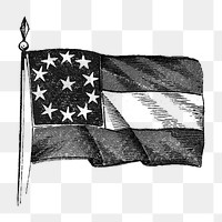 PNG American flag, vintage illustration, transparent background.  Remixed by rawpixel. 