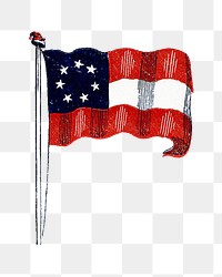 PNG American flag, vintage illustration, transparent background.  Remixed by rawpixel. 