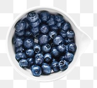 Blueberry bowl png, collage element, transparent background