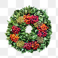 Christmas wreath png, isolated object, transparent background