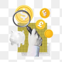 Profit seeking png sticker, international business finance remix, transparent background