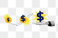 Return on Investment png sticker, business finance remix, transparent background