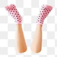 PNG Woman wearing pink socks  transparent background