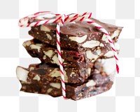 PNG Peppermint nut, chocolate bark, collage element, transparent background