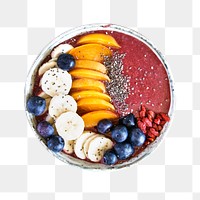 Png healthy Acai bowl element, transparent background