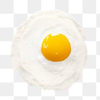 Breakfast fried egg png collage element, transparent background