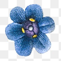 Png vintage blue violet flower, transparent background