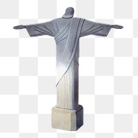 Christ the Redeemer png illustration, transparent background. Remixed by rawpixel.