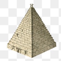 Vintage Giza Pyramids png illustration, transparent background. Remixed by rawpixel.