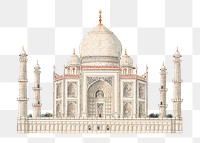 The Taj Mahal png architecture watercolor art, transparent background. Remixed by rawpixel.